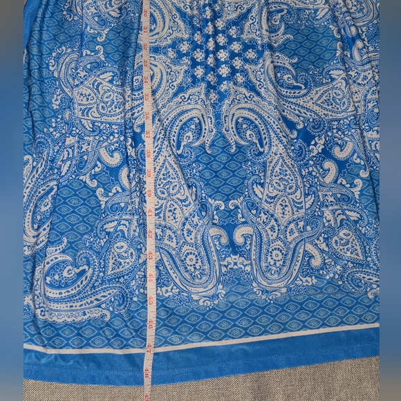 NWT Young USA Blue & White Paisley Pattern Midi Dress Size XL - Picture 10 of 10